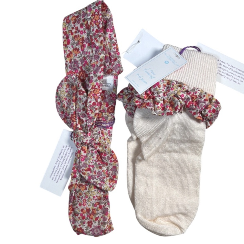 Edgehill Collection Cream Socks with Floral Ruffle - Picture 6 of 6